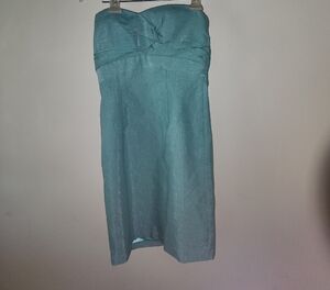 Minuet Petite Strapless Teal Dress